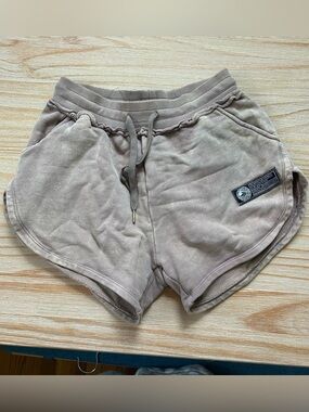 Size Small Alphalete Women's Very Terry Heavyweight Washed Brown Shorts